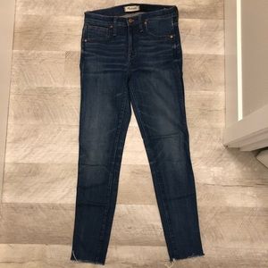 Madewell skinny jean with raw hem